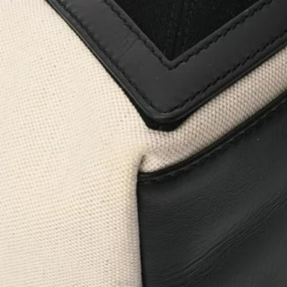 Balenciaga Navy Blue Cabas White Black Canvas Leather Handbag - Picture 6 of 9